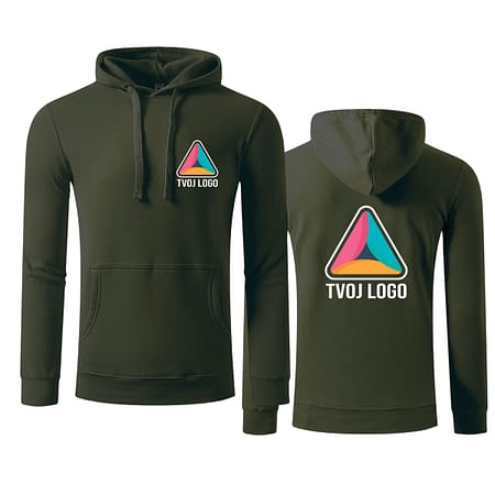 Maslinasto zeleni standard reklamni duks sa kapuljačom