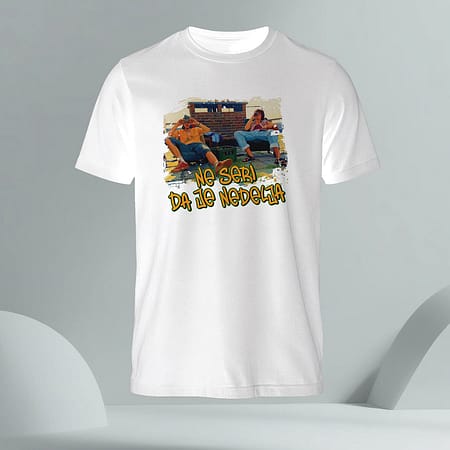 Bela muška majica sa natpisom Ne seri da je nedelja - Kad porastem biću kengur