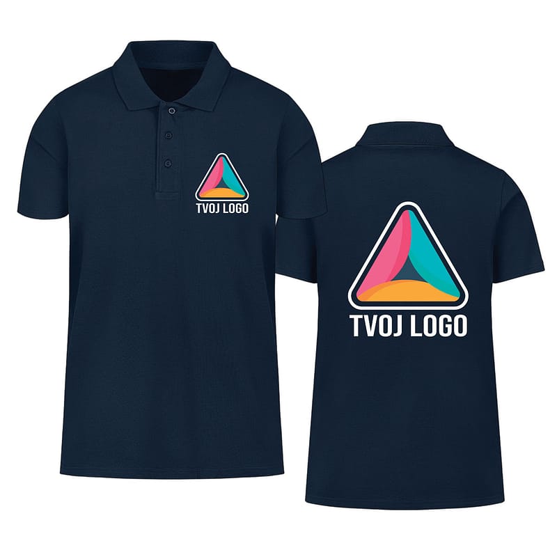 Plava muška premium polo reklamna majica